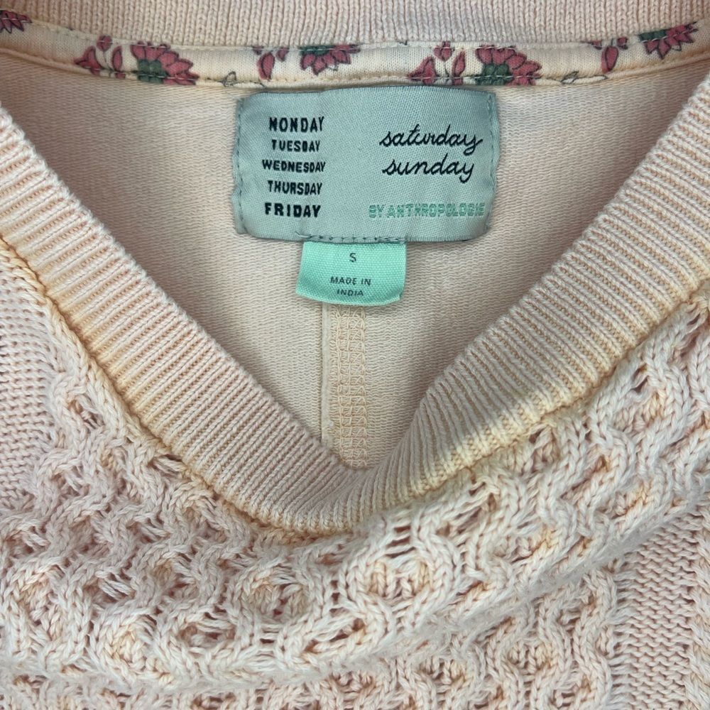 Anthropologie Saturday Sunday Peach Knit Tank Top Boho Sleeveless Size S - Picture 3 of 6